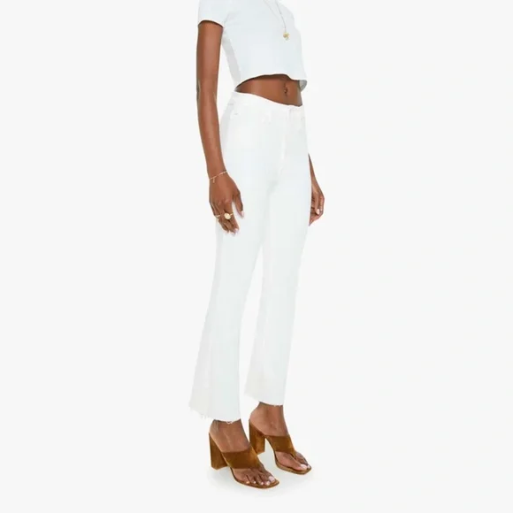 Mother The Hustler Ankle Fray Jeans in White -size 30 - NWT - Picture 1 of 8
